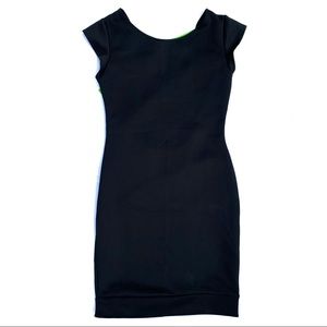 Dresses - Black Mini Dress Neon Crisscross Back Dresses - Black Mini Dress Neon Crisscross Back